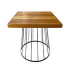 Mesa Eiffel Cubo Quadrada Estilo Industrial Madeira Maciça E