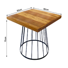 Mesa Eiffel Cubo Quadrada Estilo Industrial Madeira Maciça E