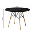 Mesa Eiffel Dkr Wood Tampo De Madeira 90 Cm Preto