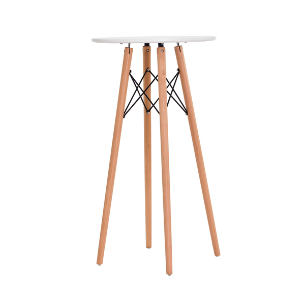 Mesa Eiffel Eames Bistrô Base Madeira Branca 60cm