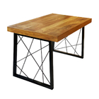 Mesa Eiffel Paris Estilo Industrial Madeira Maciça E Ferro 2,