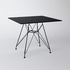 Mesa Eiffel Quadrada 90cm Tampo De Madeira Preto Com Base De