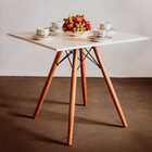 Mesa Eiffel Quadrada Branca 80cm + 04 Cadeiras Eiffel Preta