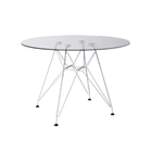 Mesa Eiffel Redonda 110cm Tampo De Vidro Com Base De Ferro Br