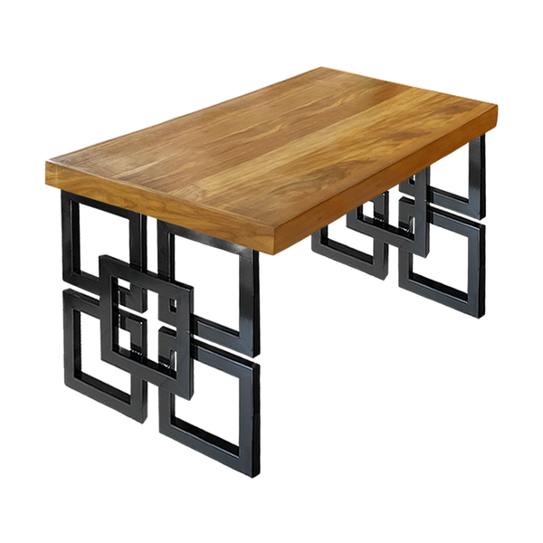 Mesa Eiffel Square Estilo Industrial Madeira Maciça E Ferro 2