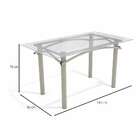 Mesa Elba Níquel Com Tampo De Vidro Incolor 1,40m