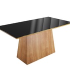 Mesa Elegance  Sonetto Mel Com Tampo Preto