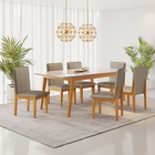 Mesa Elegance Candian Canto Copo Tampo Vidro 180cm Jcm Movela