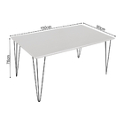 Mesa Elen Tampo Retangular 150 X 90 Cm De Madeira Branco New