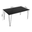 Mesa Elen Tampo Retangular 150 X 90 Cm De Madeira Preto Astur