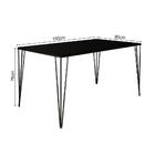 Mesa Elen Tampo Retangular 150 X 90 Cm De Madeira Preto Astur