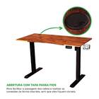 Mesa Elétrica Com Regulagem De Altura - Marrom Escuro