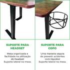 Mesa Elétrica Com Regulagem De Altura - Marrom Escuro