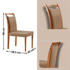 Mesa Ellis 180cm Tampo Laqueado Com Vidro Com 6 Cadeiras Muni