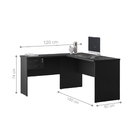 Mesa Em L 120 Friza Preto