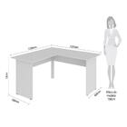 Mesa Em L 135x135cm Escritório Home Office Cinza