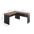 Mesa Em L 2 Gavetas Studio Noce Preto