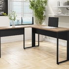 Mesa Em L Anne Castanho Preto