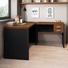 Mesa Em L C/ Gaveteiro Moderna Escritório Trabalho Durável No