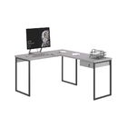 Mesa Em L Com 1 Gavetas Ferv Cinza