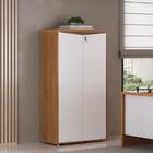 Mesa Em L Com Armário 3 Prateleiras Natal Freijó Branco