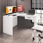 Mesa Em L Com Gaveta Nikola Branco Trama