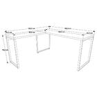 Mesa Em L Diretor 150x150x75cm Carvalho Dark/preta