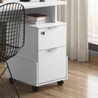 Mesa Em L Escritório 2 Gavetas Office Alessa Branco