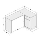 Mesa Em L Escritório Escrivaninha 134x90cm Moscou 1 Gaveta 1