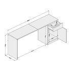 Mesa Em L Escritório Escrivaninha Moscou 1 Porta 134,5cm Poli