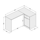 Mesa Em L Escritório Escrivaninha Moscou 1 Porta 134,5cm Poli