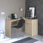 Mesa Em L Escritório Escrivaninha Moscou 1 Porta 134,5cm Poli