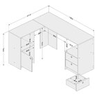 Mesa Em L Escritório Escrivaninha Quito 2 Gavetas 1 Porta 2 N