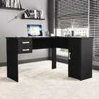 Mesa Em L Escritóro 125x105cm Barcelona 2 Gavetas 1 Porta Pol