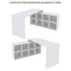 Mesa Em L Escrivaninha 140x130cm Barcelona Com 8 Nichos  Bran
