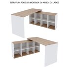 Mesa Em L Escrivaninha 140x130cm Barcelona Com 8 Nichos  Bran