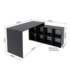 Mesa Em L Escrivaninha 140x130cm Barcelona Com 8 Nichos  Preto