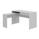 Mesa Em L Escrivaninha Escritório Home Office Cinza