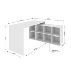 Mesa Em L Escrivaninha Kubus Com 8 Nichos 140cm Yescasa Branc