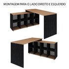 Mesa Em L Escrivaninha Kubus Com 8 Nichos 140cm Yescasa Preto