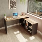 Mesa Em L Escrivaninha Kubus Com 8 Nichos 140cm Yescasa Preto