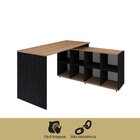 Mesa Em L Escrivaninha Kubus Com 8 Nichos 140cm Yescasa Preto