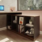 Mesa Em L Escrivaninha Kubus Com 8 Nichos 140cm Yescasa Preto