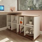 Mesa Em L Escrivaninha Kubus Com 8 Nichos Yescasa Branco/amad