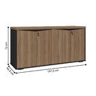 Mesa Em L Joinville E Balcão 4 Portas Nogal Preto