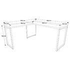 Mesa Em L Kuadra Diretor 150x150x75cm