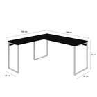 Mesa Em L Kuadra Diretor 150x150x75cm Estrutura Branca