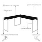 Mesa Em L Kuadra Diretor 150x150x75cm Estrutura Branca