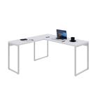 Mesa Em L Kuadra Diretor 150x150x75cm Estrutura Branca