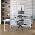 Mesa Em L Kuadra Diretor 150x150x75cm Estrutura Branca